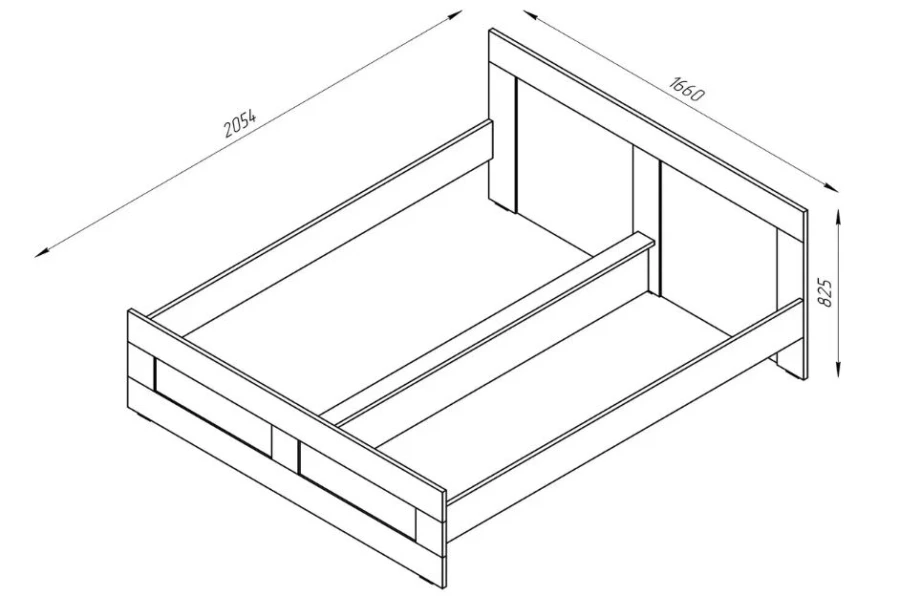 Кровать двойная ОРИОН - аналог IKEA BRIMNES 160х200 см, Дуб Венге (изображение №2)