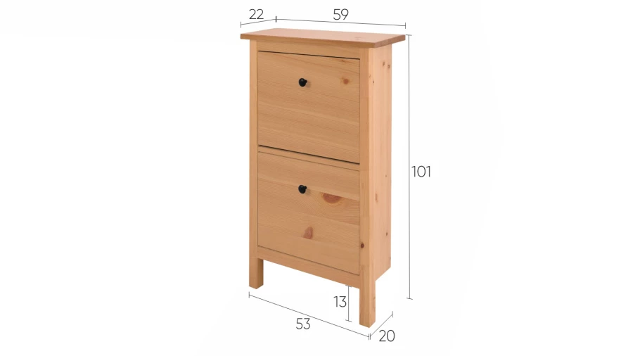 Обувница - аналог IKEA HEMNES / ХЕМНЭС/ ХЕМНЕС / КЫМОР / ИКЕА 59х101x22 см, светло-коричневый (изображение №5)