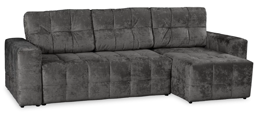 Угловой диван-кровать Реал, темно-серый, 228х160х97 см (изображение №7)