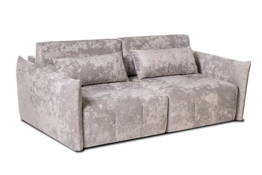 Диван-кровать Таип 2, велюровый, раскладной, серо-песочный велюр, 235х128х86 см (изображение №5)