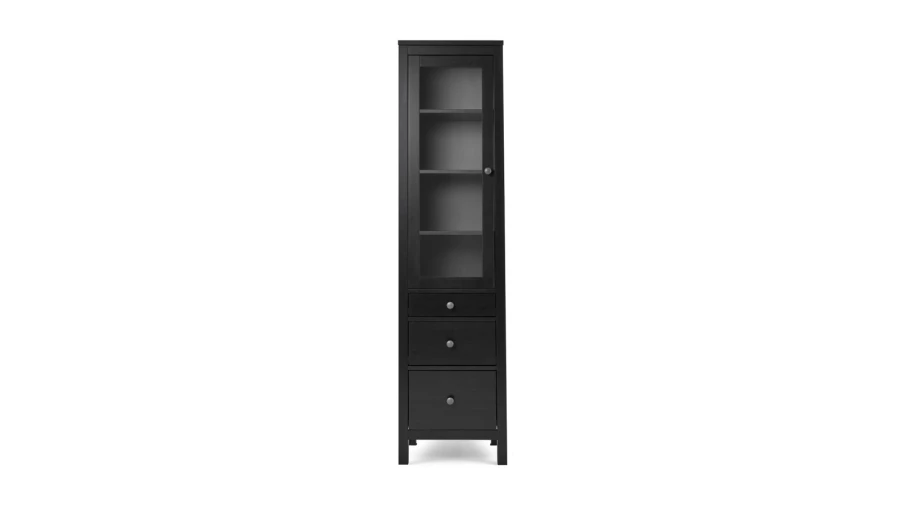 Шкаф-витрина 3 ящика - аналог IKEA HEMNES / ХЕМНЭС/ ХЕМНЕС / КЫМОР / ИКЕА 49х198х37 см, черный (изображение №2)