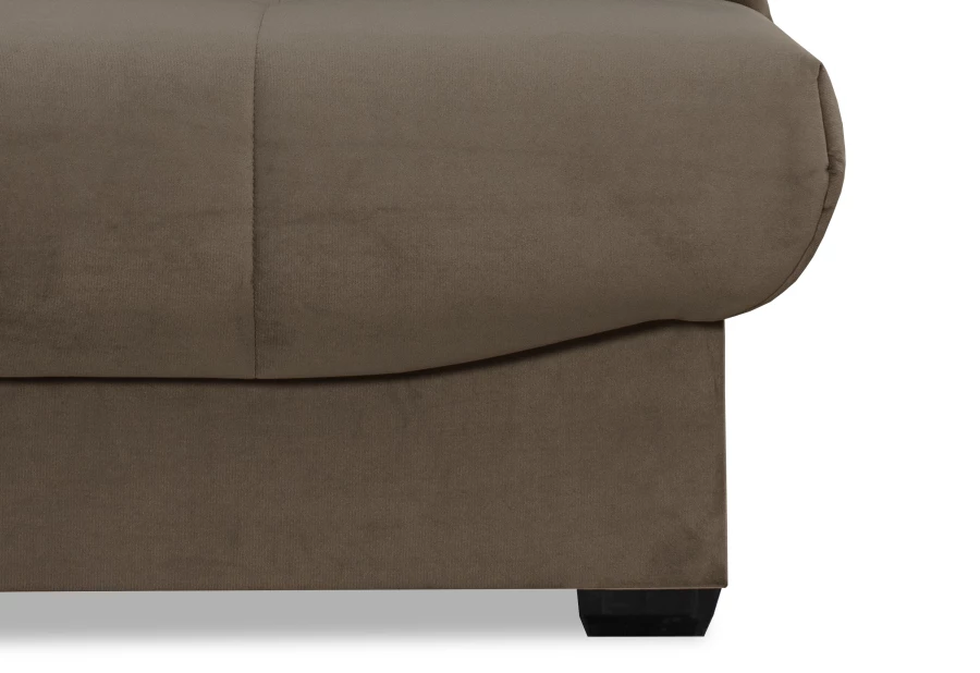 Прямой диван-кровать Аккорд велюровый, раскладной, песочно-серый, 192х100х95 см (изображение №6)