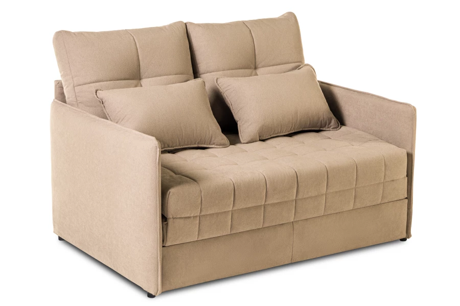 Диван-кровать Панда, велюровый, раскладной, бежевый, 145х101х100 см (изображение №4)