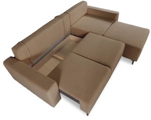 Второе фото. Угловой диван-кровать Халиф, какао велюр 261х102х96 см