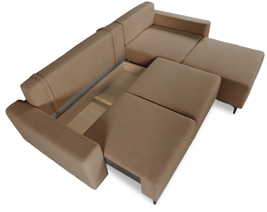 Угловой диван-кровать Халиф, какао велюр 261х102х96 см (изображение №7)