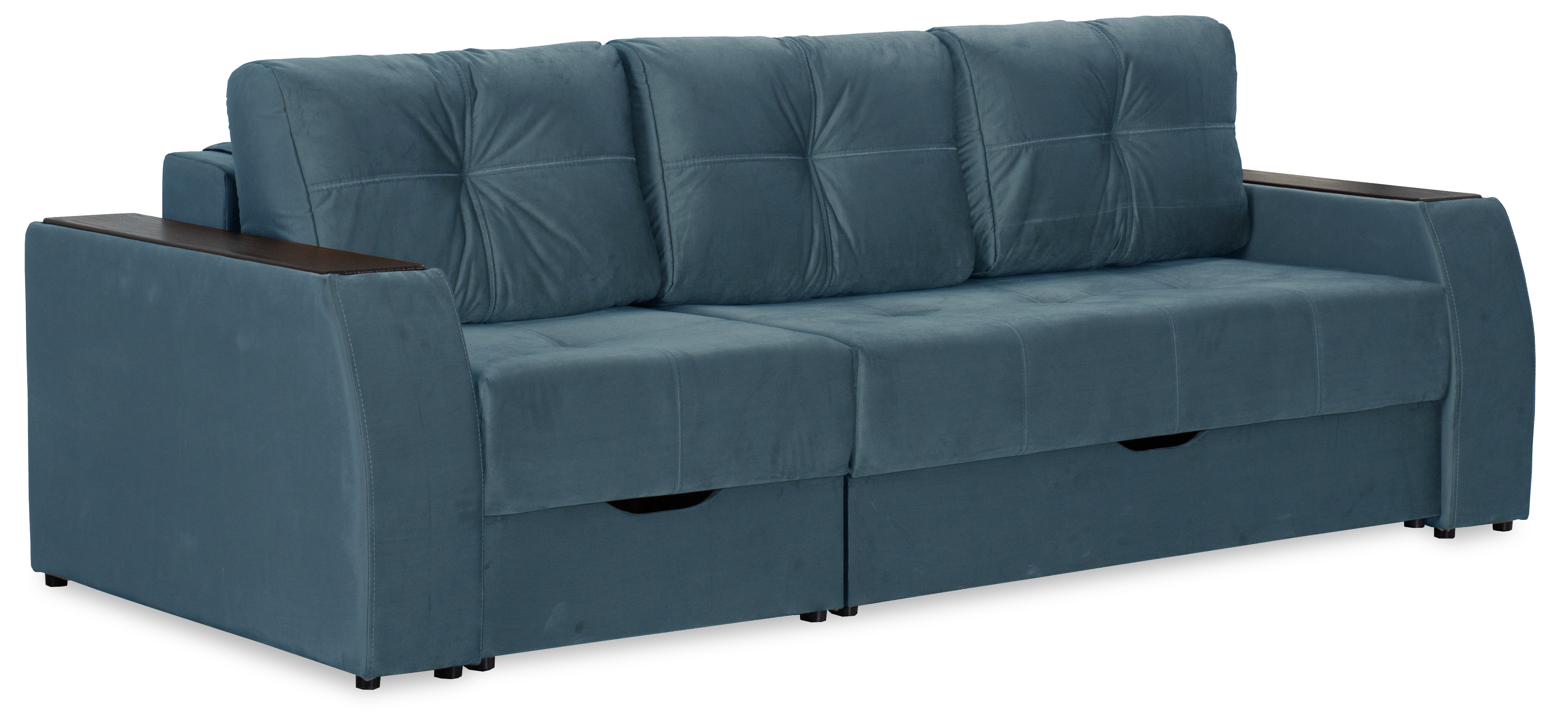 Прямой диван-кровать Спинер, раскладной, темно-синий, 256х108х90 см