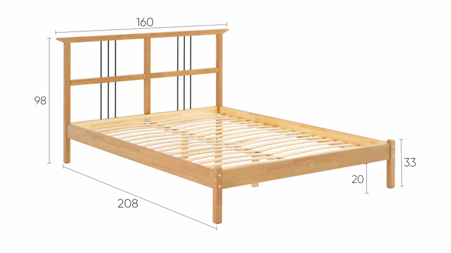 Кровать - аналог IKEA IDANAS/IDANÄS/ВОЙВЫВ/ИКЕА 140х200 см, светло-коричневый (изображение №5)