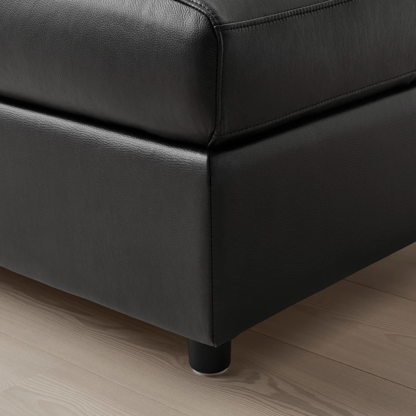 5-местный угловой диван со спальным местом - IKEA VIMLE/GRANN/BOMSTAD, черный, кожа, 349/249х164/98х83 см, 140х200 см, ВИМЛЕ/ГРАНН/БУМСТАД ИКЕА (изображение №7)