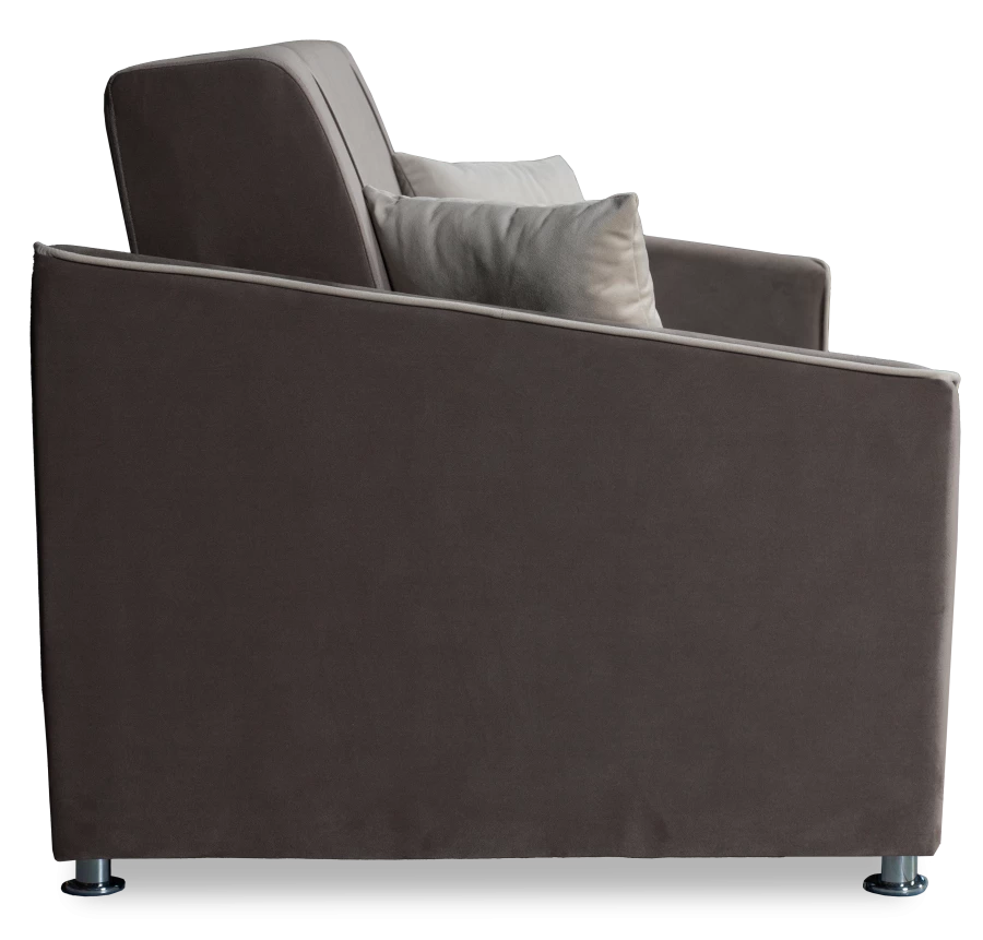 Прямой диван-кровать Милан, велюровый, раскладной, кофейно-песочно-серый, 149х99х91 см (изображение №4)