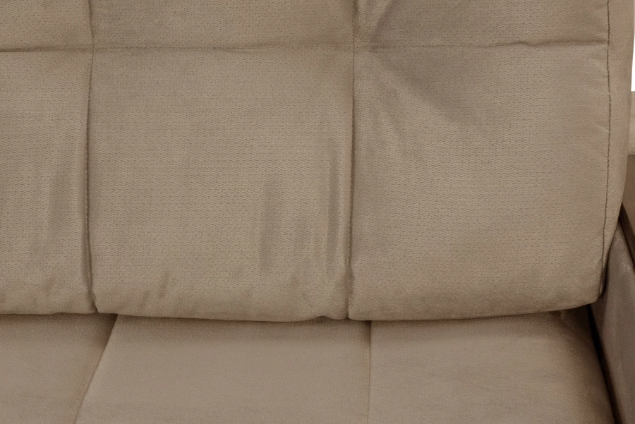 Диван-кровать Татьяна 5 БД Optima велюровый, раскладной, с ящиком для белья, механизм Еврокнижка,  бежевый велюр, 234х117х100см (изображение №8)