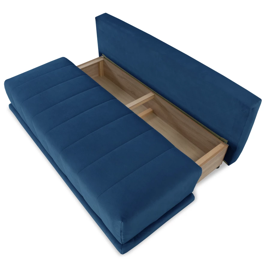 Диван-кровать Флорида, велюровый, синий, 201х90х90 см (изображение №7)
