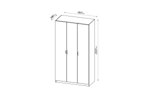 Шкаф трехстворчатый Пегас - аналог IKEA KLEPPSTAD,116х58х202,венге