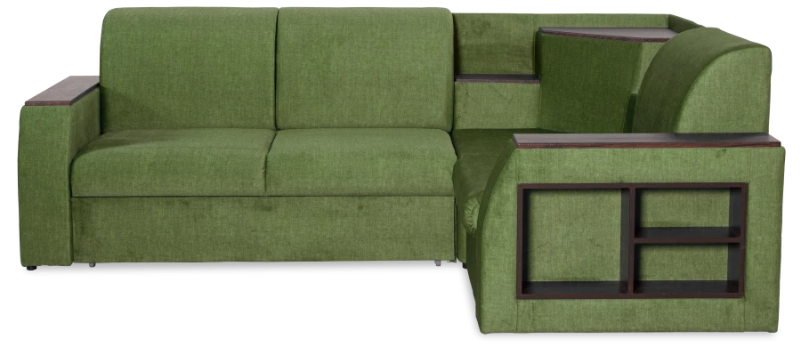 Угловой диван-кровать Сенатор, зеленый,  260х187х92 см (изображение №5)