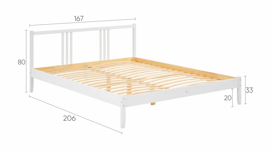 Кровать - аналог IKEA IDANAS/IDANÄS/УСКАР/ИКЕА 160х200 см, белый (изображение №5)