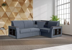 Второе фото. Угловой диван-кровать Сенатор, серый, 260х187х92 см