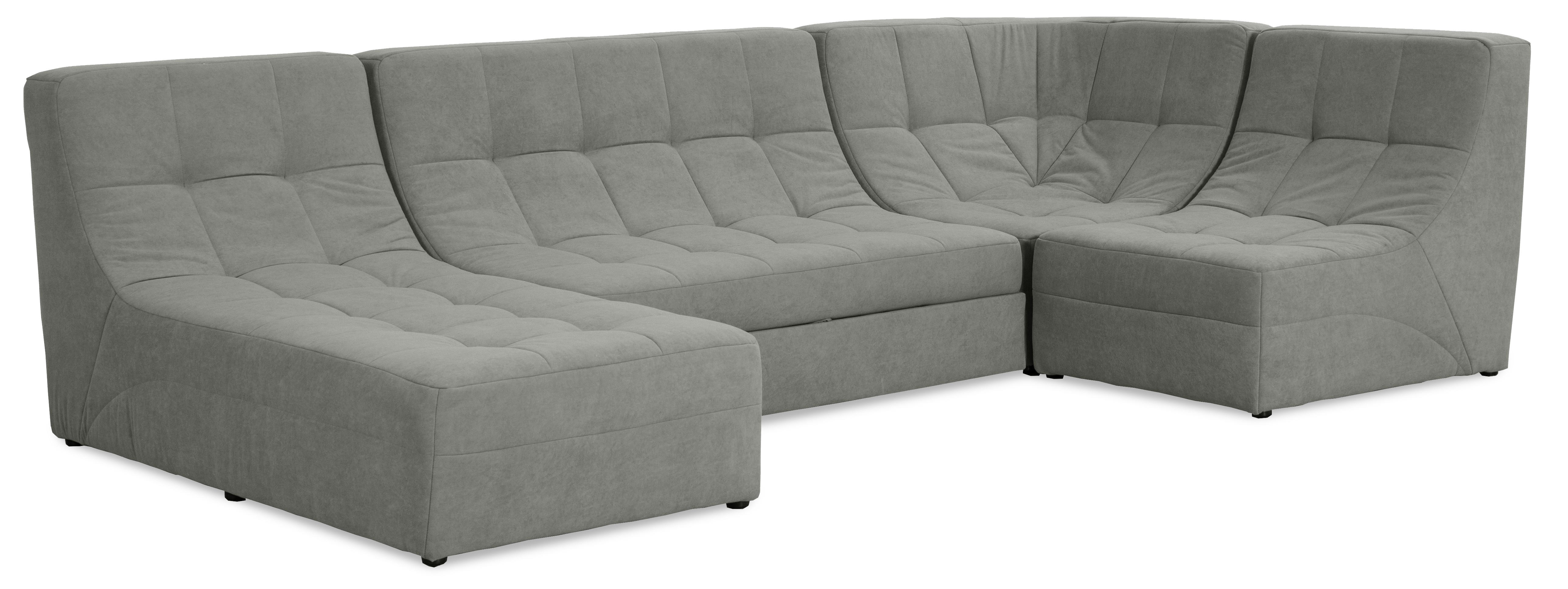 Угловой диван-кровать Палладиум 2, модульный, серый, 325х185х88 см