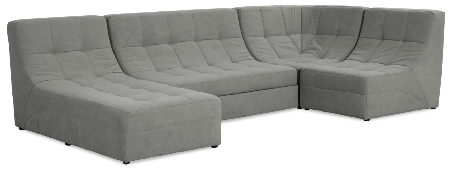 Угловой диван-кровать Палладиум 2, модульный, серый, 325х185х88 см (изображение №1)