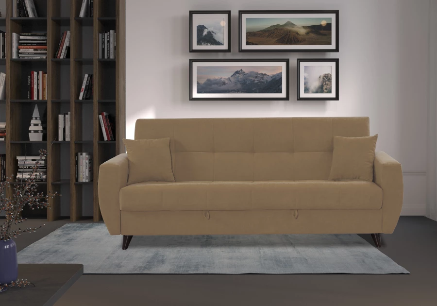 Диван-кровать Бетти 2, велюровый, раскладной, какао, 236х88х96 см (изображение №10)