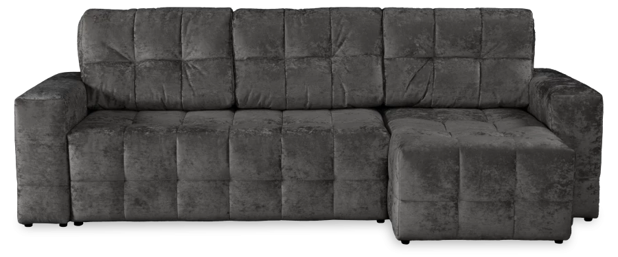 Угловой диван-кровать Реал, темно-серый, 228х160х97 см (изображение №2)