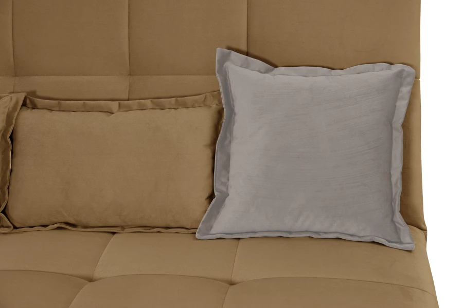 Прямой диван-кровать Аккорд, велюровый, раскладной, какао, 192х100х95 см (изображение №8)