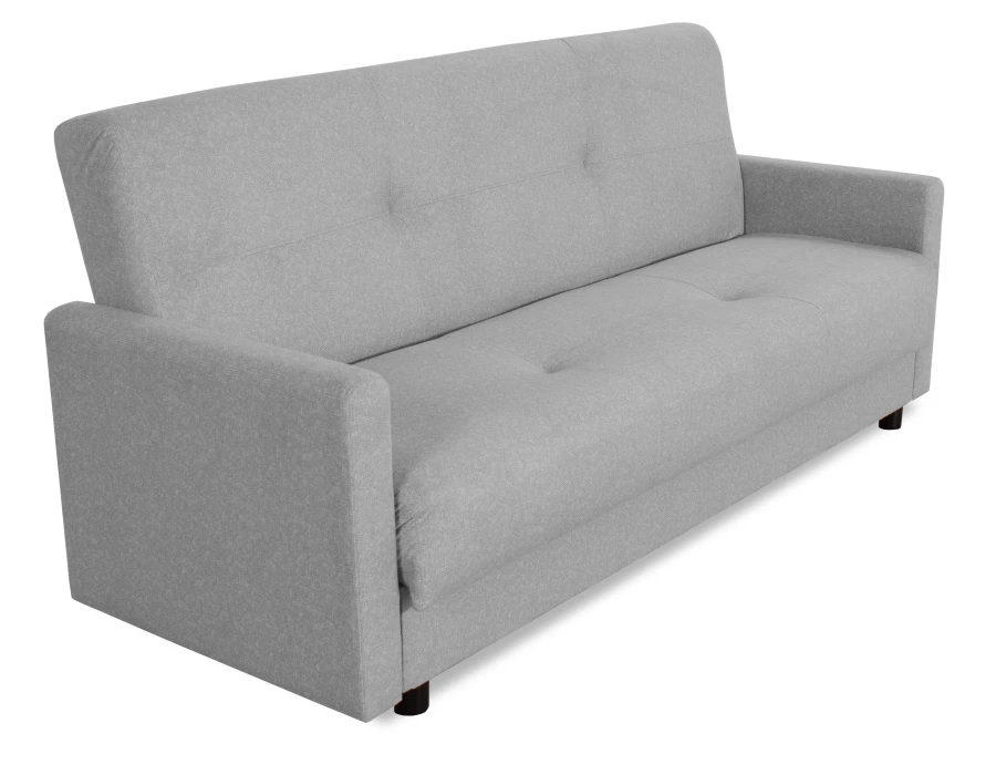 Диван-кровать Квин, раскладной, с ящиком для белья,  светло-серый велюр, 216х84х85 см (изображение №7)