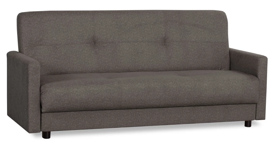 Диван-кровать Квин, раскладной, с ящиком для белья, серый велюр, 216х84х85 см (изображение №3)