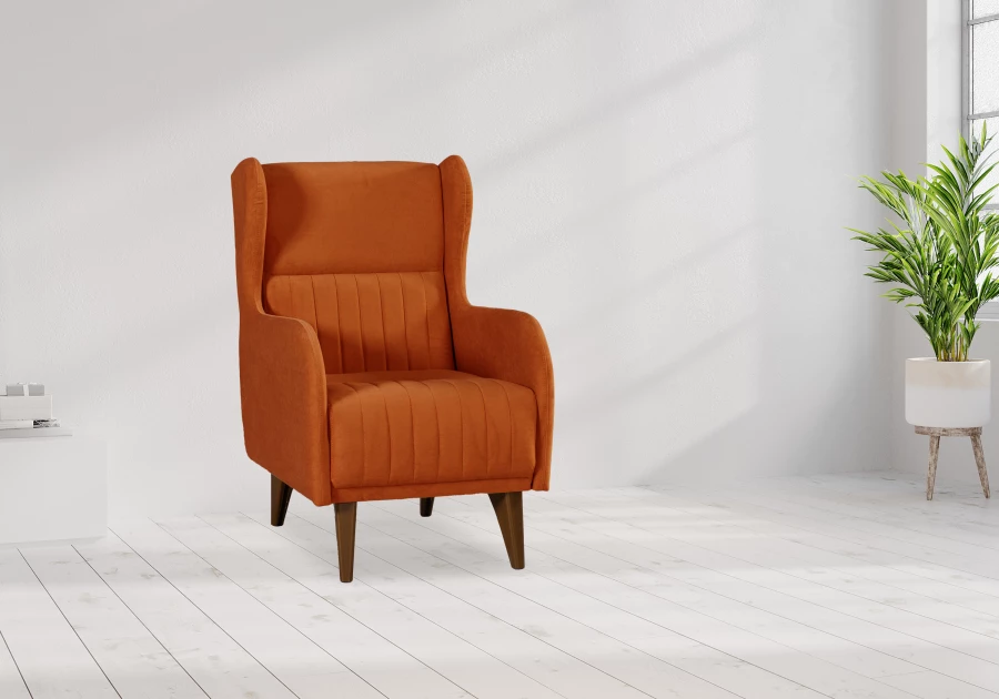 Кресло мягкое Градара, велюр, анатомическое, терракотовый, 66х84х102 см (изображение №6)