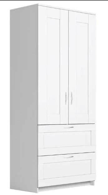 Шкаф комбинированный 2 двери и 2 ящика СИРИУС - аналог IKEA BRIMNES, белый (изображение №1)