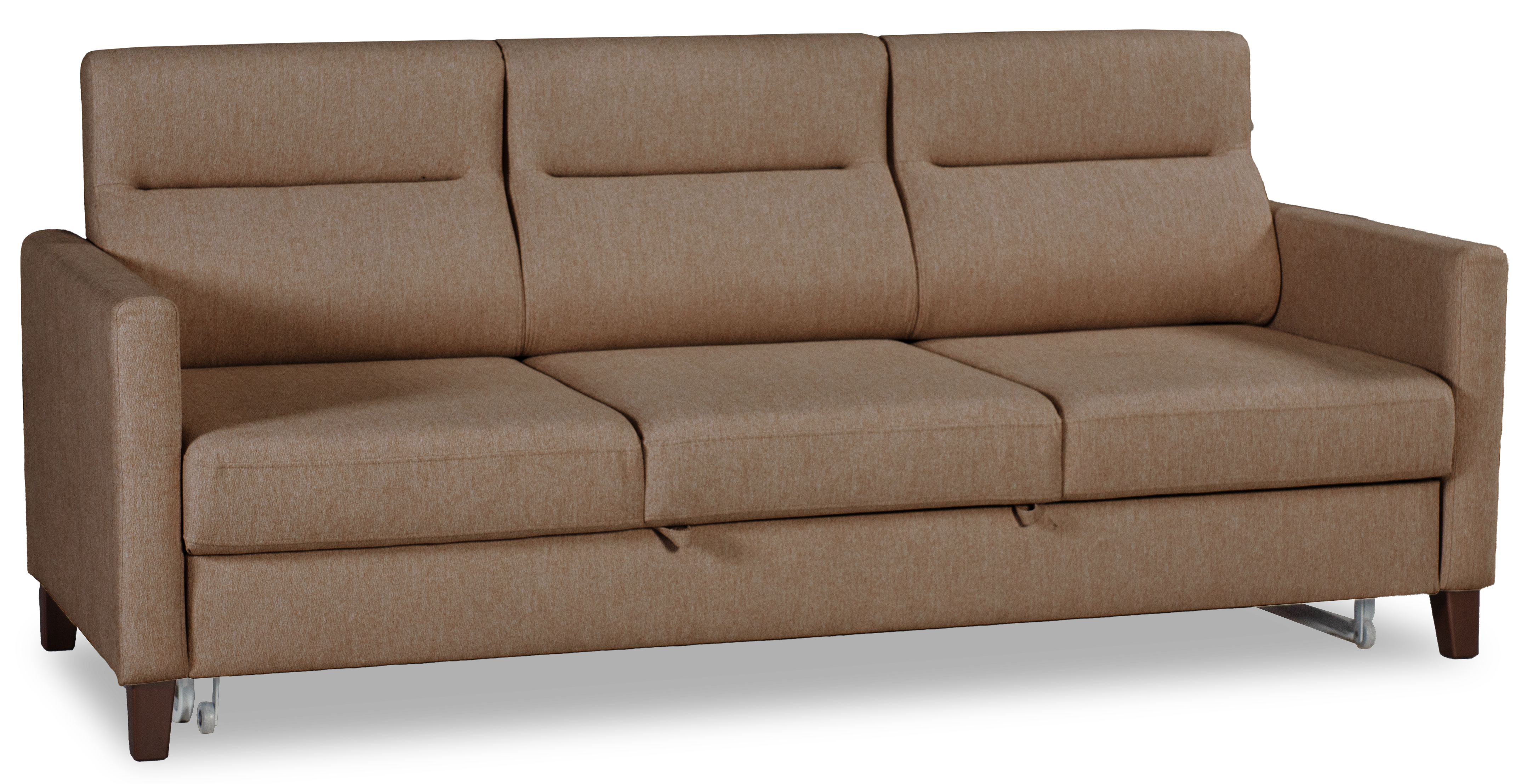 Прямой диван-кровать Марсель, велюровый, какао, 223х90х99 см