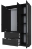 Шкаф комбинированный 3 двери и 2 ящика СИРИУС - аналог IKEA BRIMNES, Дуб Венге (изображение №3)