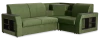 Угловой диван-кровать Сенатор, зеленый,  260х187х92 см