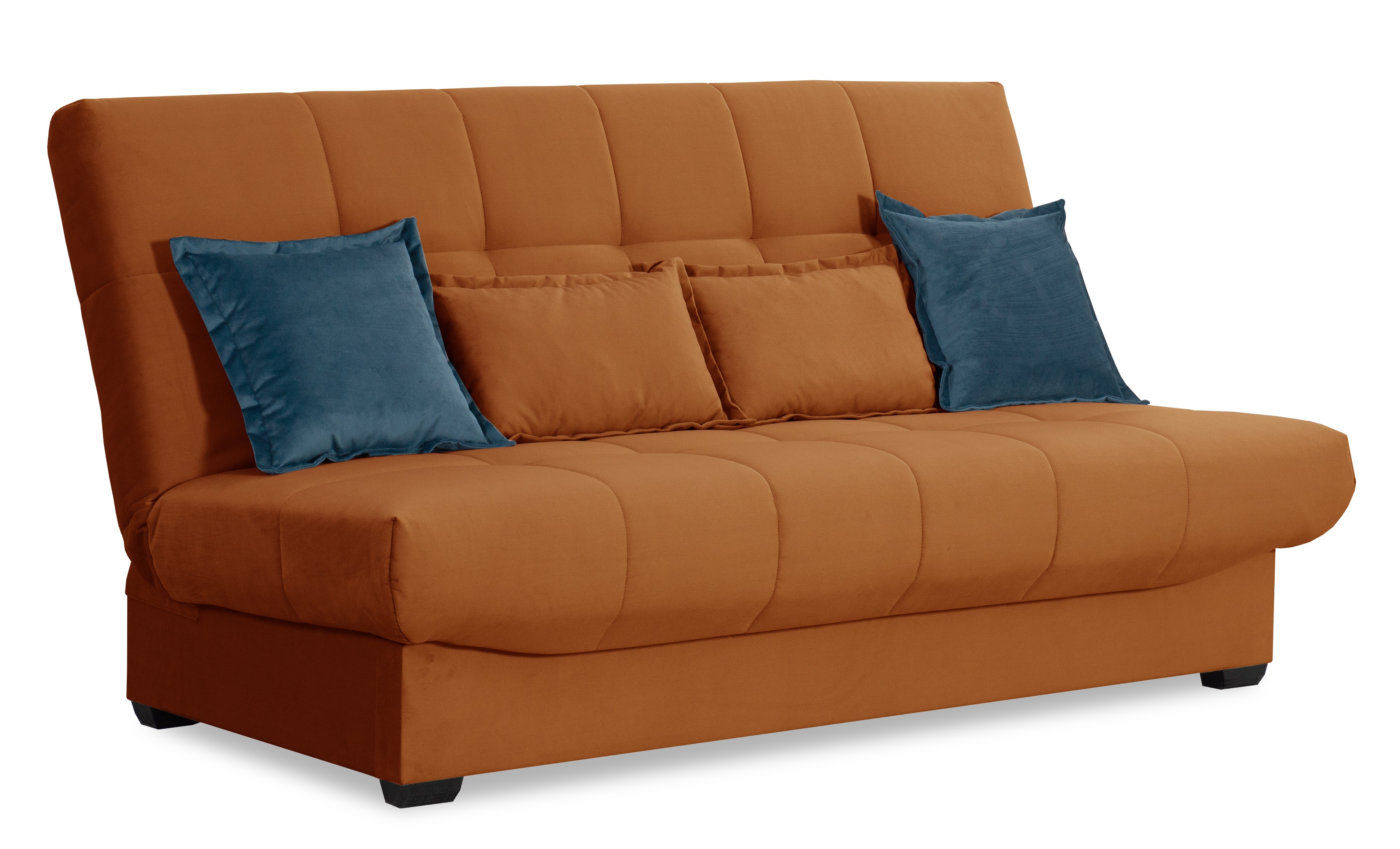 Прямой диван-кровать Аккорд, велюровый, раскладной, терракотовый, 192х100х95 см