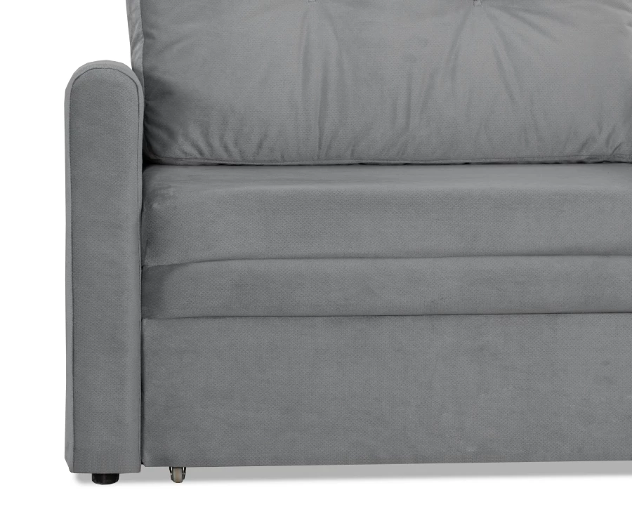Прямой диван-кровать Юнат 2, раскладной, серый, 106х87х94 см (изображение №5)