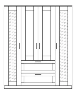 Шкаф комбинированный 4 двери и 2 ящика СИРИУС - аналог IKEA BRIMNES, белый (с 2 зеркалами)