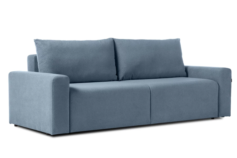 Диван-кровать Халиф 2, велюровый, раскладной, темно голубой шенилл с мелким букле, 241х102х92 см (изображение №1)