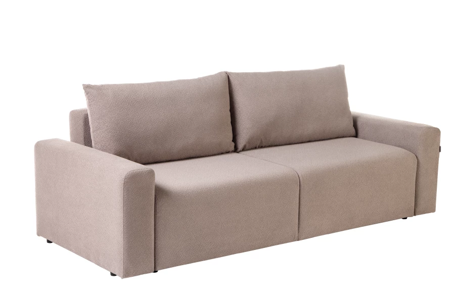 Диван-кровать Халиф 2, велюровый, раскладной, какао шенилл с мелким букле, 241х102х92 см (изображение №6)