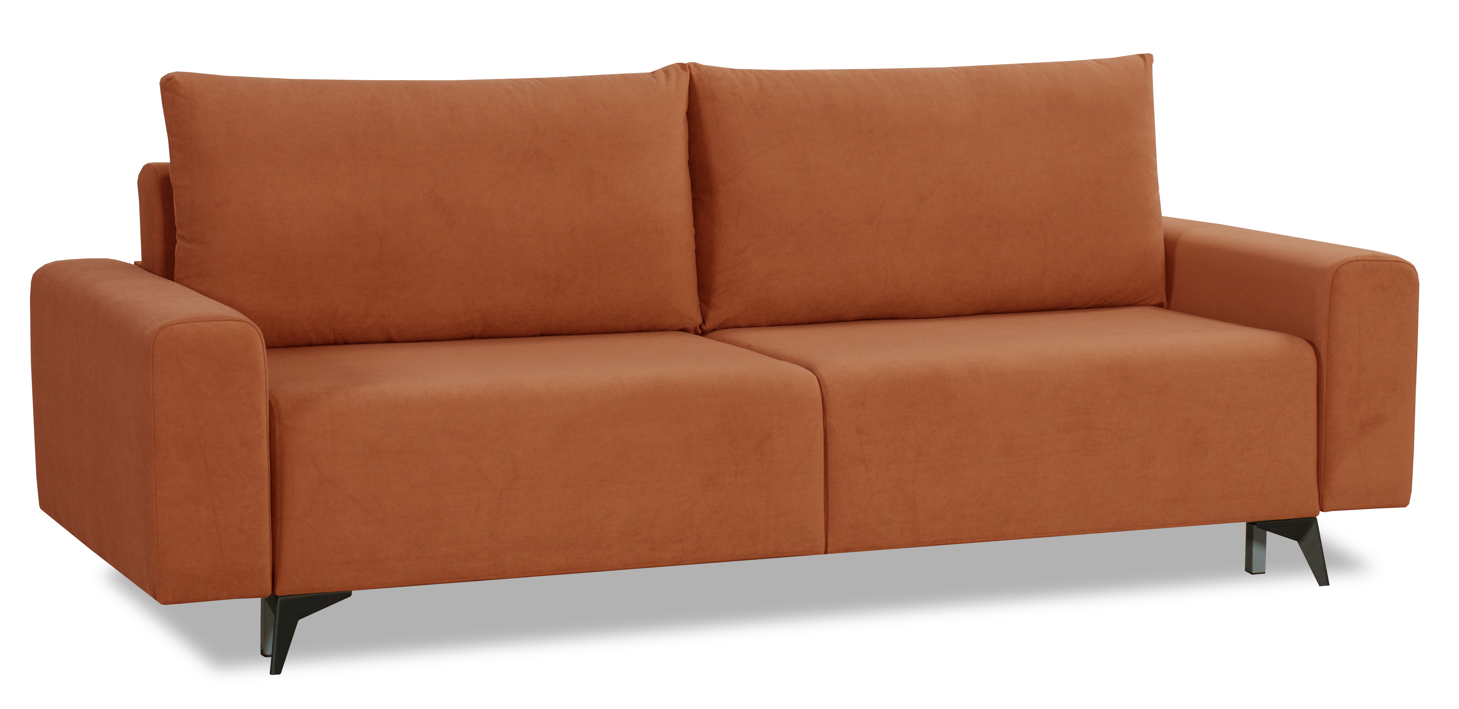 Диван-кровать Халиф велюровый, механизм Еврокнижка, терракотовый, 241х105х98 см