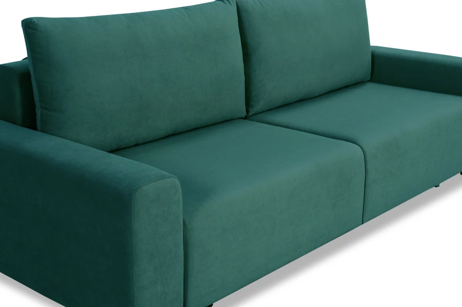 Диван-кровать Халиф велюровый, механизм Еврокнижка, бирюзовый, 241х105х98 см (изображение №6)