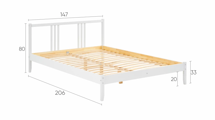 Кровать - аналог IKEA IDANAS/IDANÄS/УСКАР/ИКЕА 140х200 см, белый (изображение №5)