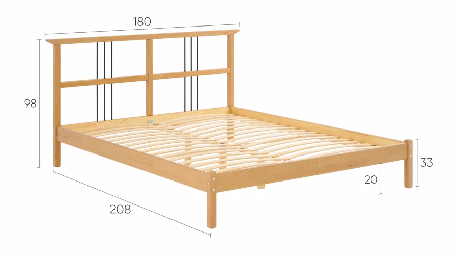 Кровать - аналог IKEA IDANAS/IDANÄS/ВОЙВЫВ/ИКЕА 160х200 см, светло-коричневый (изображение №5)