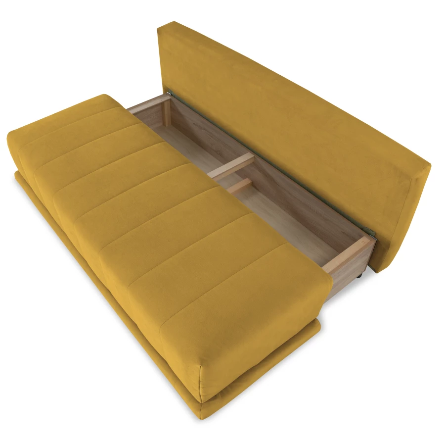 Диван-кровать Флорида, велюровый, горчично-желтый, 201х90х90 см (изображение №2)