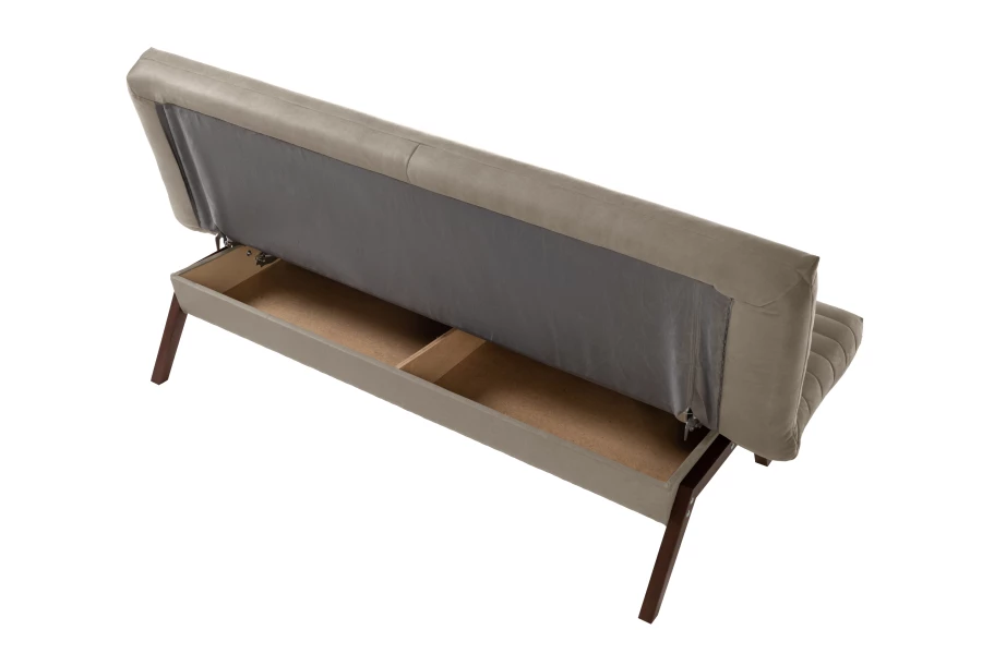 Диван-кровать Каир (БД), серо-песочный, замша, 188х73х88 см (изображение №8)