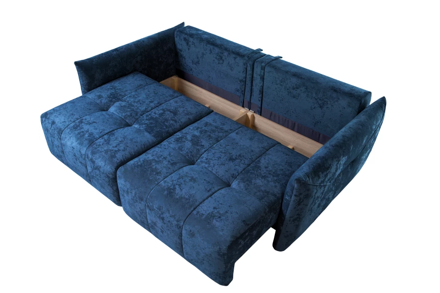 Диван-кровать Таип 2, велюровый, раскладной, темно-синий, 235х128х86 см (изображение №8)