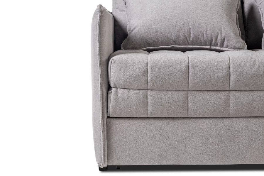 Диван-кровать Панда, велюровый, раскладной, светло-серый, 145х101х100 см (изображение №3)