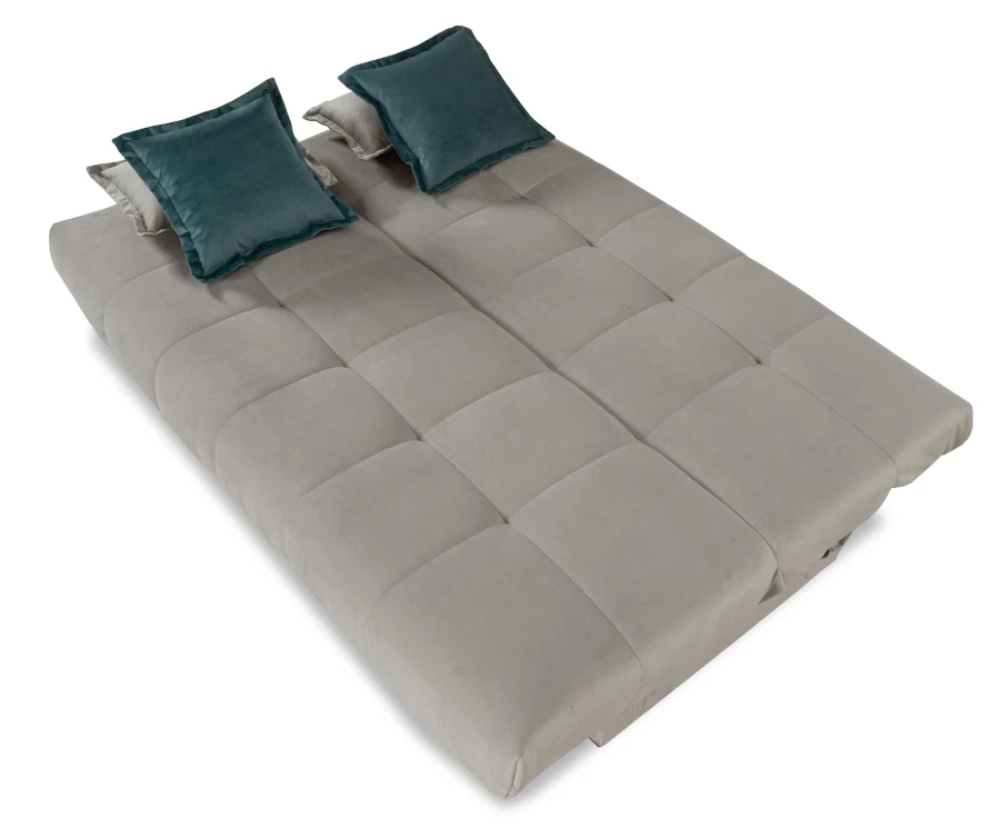 Прямой диван-кровать Аккорд, велюровый, раскладной, серый, 192х100х95 см (изображение №9)