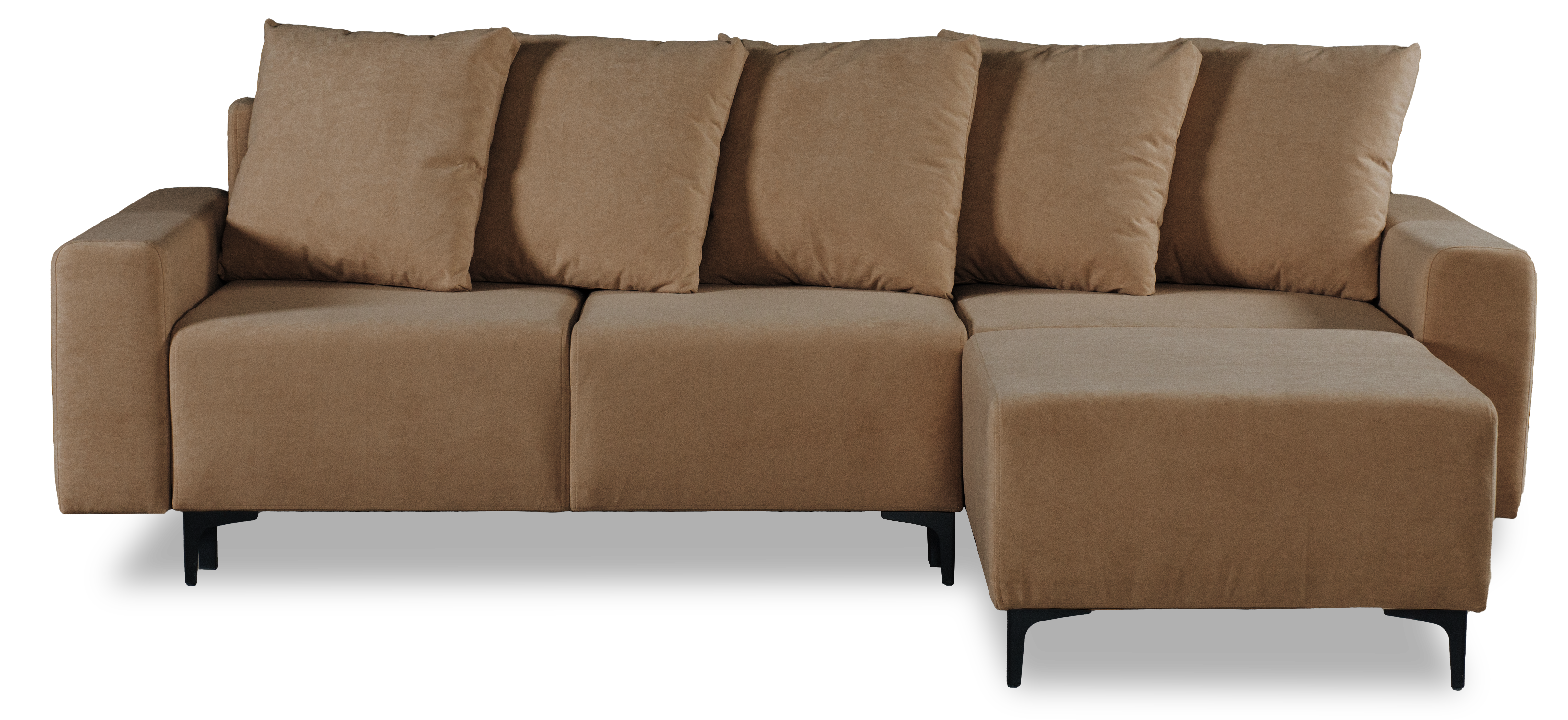 Угловой диван-кровать Халиф, какао велюр 261х102х96 см