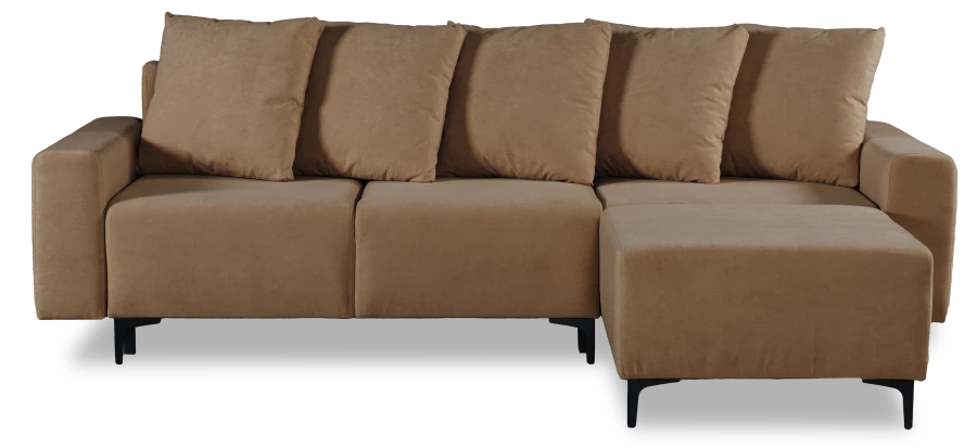 Угловой диван-кровать Халиф, какао велюр 261х102х96 см (изображение №1)