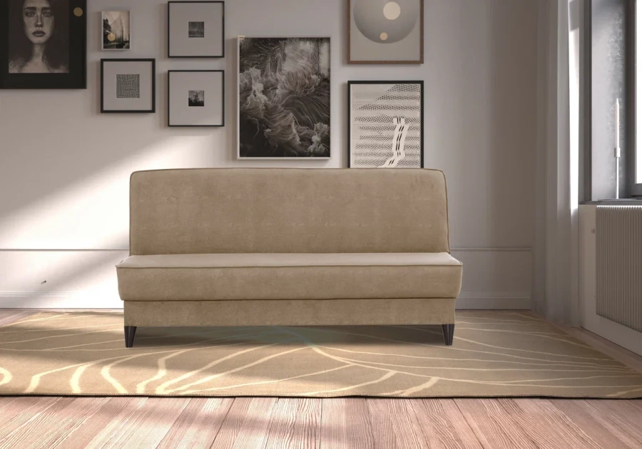 Прямой диван Наварра 2 ,серо-коричневый, 187х87х90 см (изображение №7)