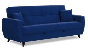 Диван-кровать Бетти 2 велюровый, раскладной, темно-синий 236х88х96 см
