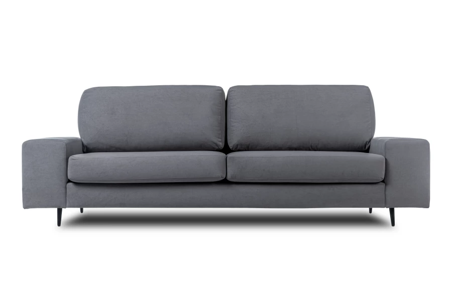 Диван-кровать Натали, велюровый, раскладной, темно-серый, 251х104х88 см (изображение №4)